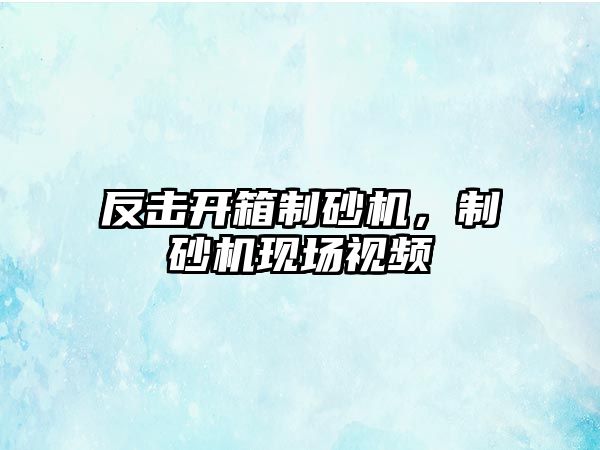 反擊開箱制砂機(jī)，制砂機(jī)現(xiàn)場(chǎng)視頻