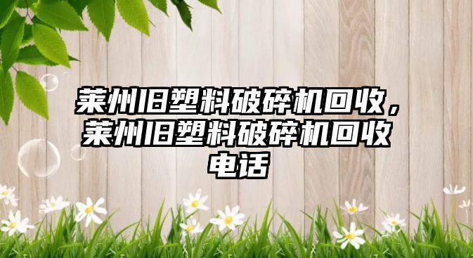 萊州舊塑料破碎機(jī)回收，萊州舊塑料破碎機(jī)回收電話