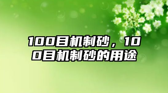 100目機(jī)制砂，100目機(jī)制砂的用途